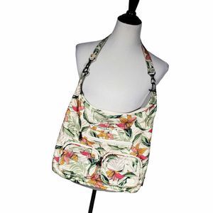 LUG Zipliner Floral Convertible RFID Protected Hobo Bag